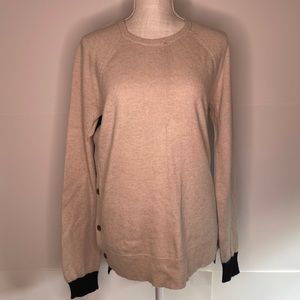 JCrew light tan and black sweater